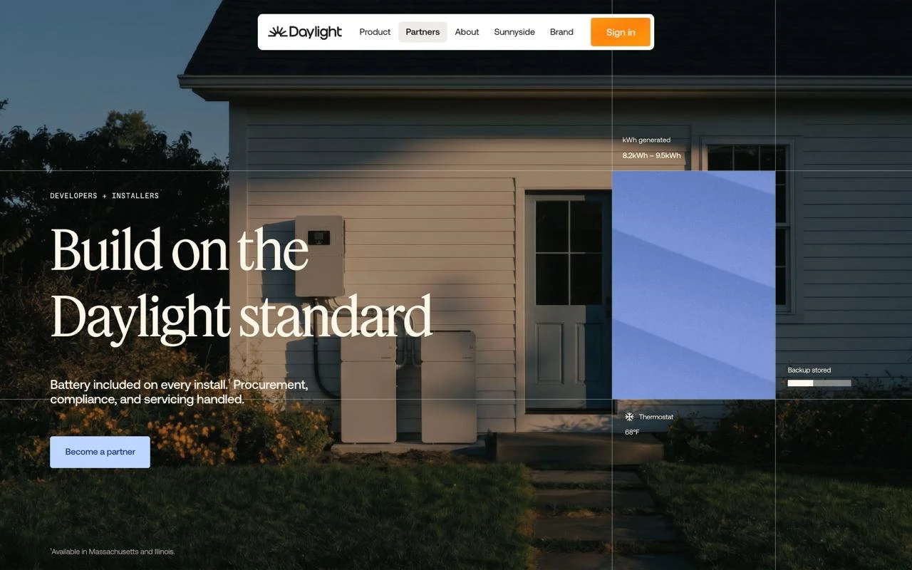 Daylight partners page: Build on the Daylight standard