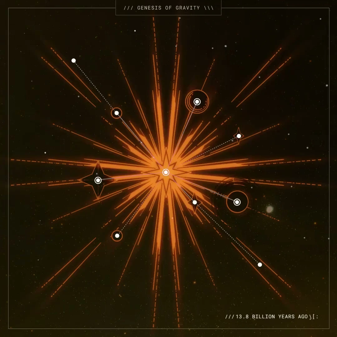 Big Bang constellation: an orange starburst