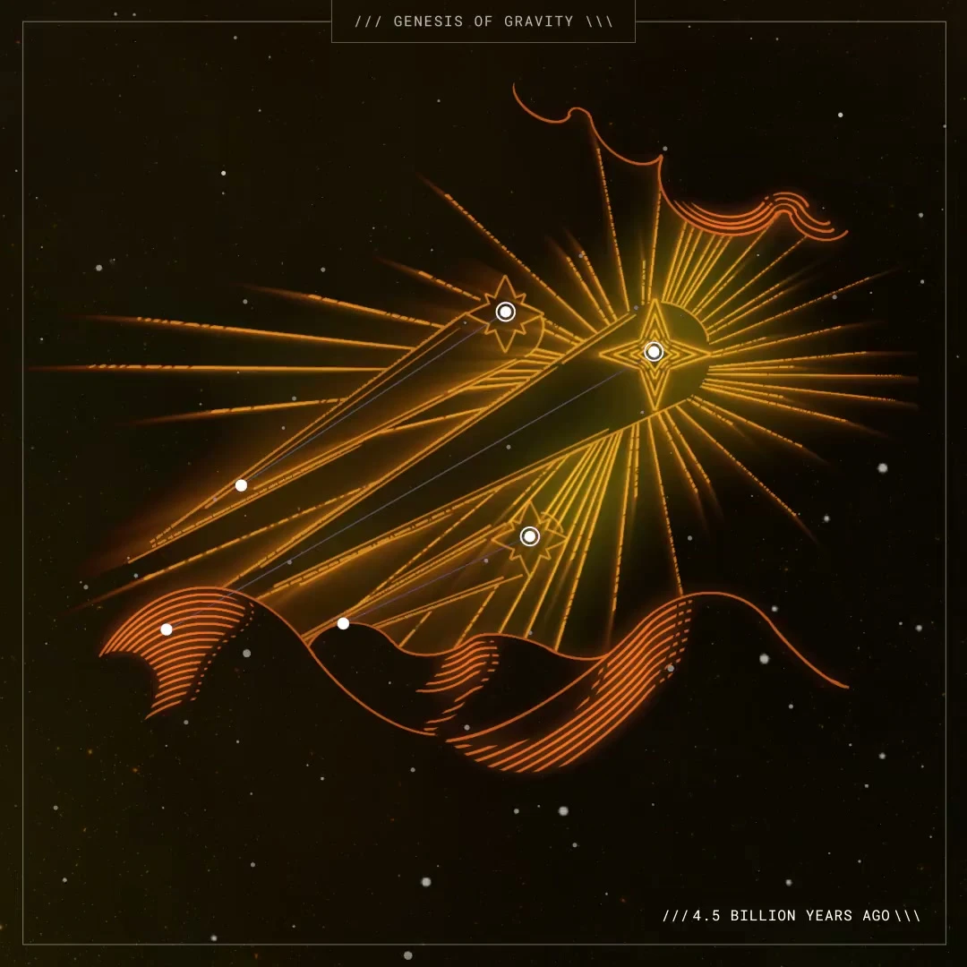 Galxe Comet constellation in gold line art
