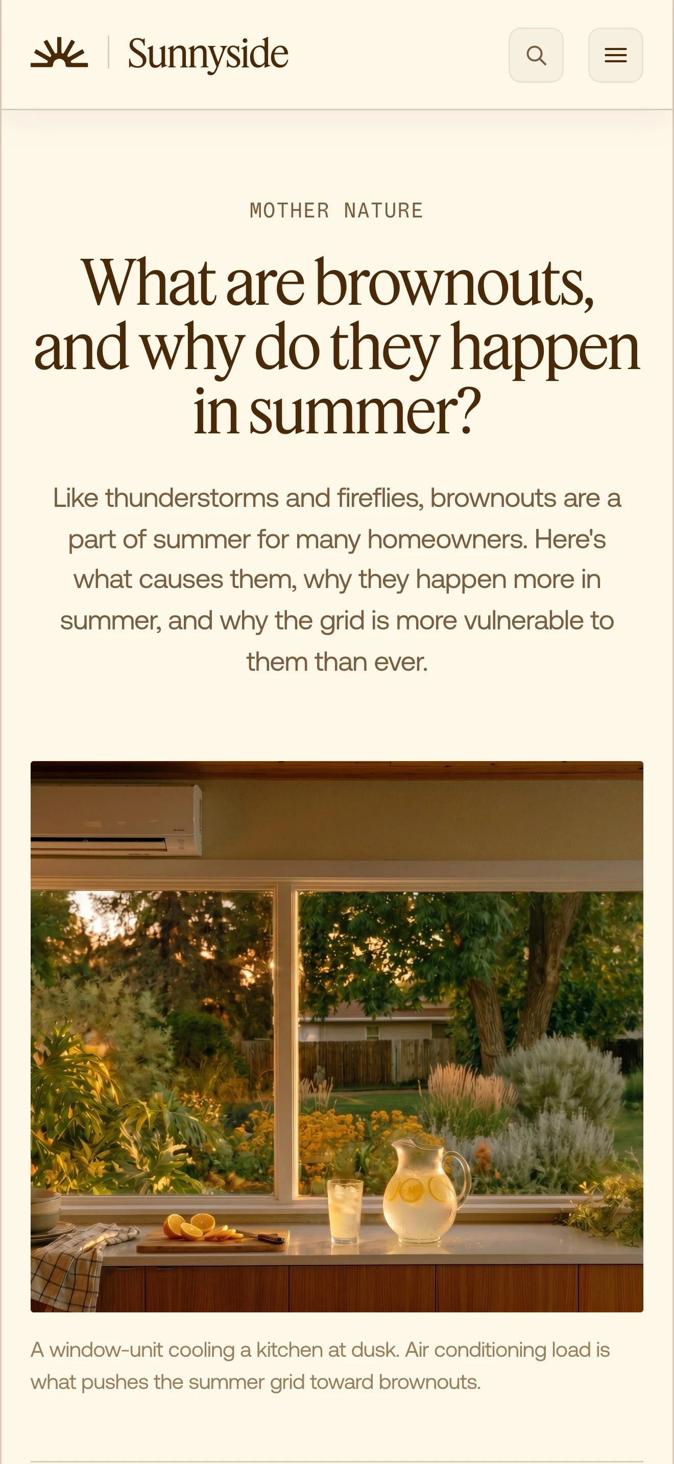 Sunnyside article on a phone: What are brownouts, and why do they happen in summer?