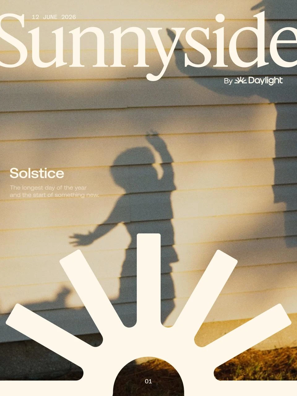 Sunnyside cover with a child's shadow and a sun graphic